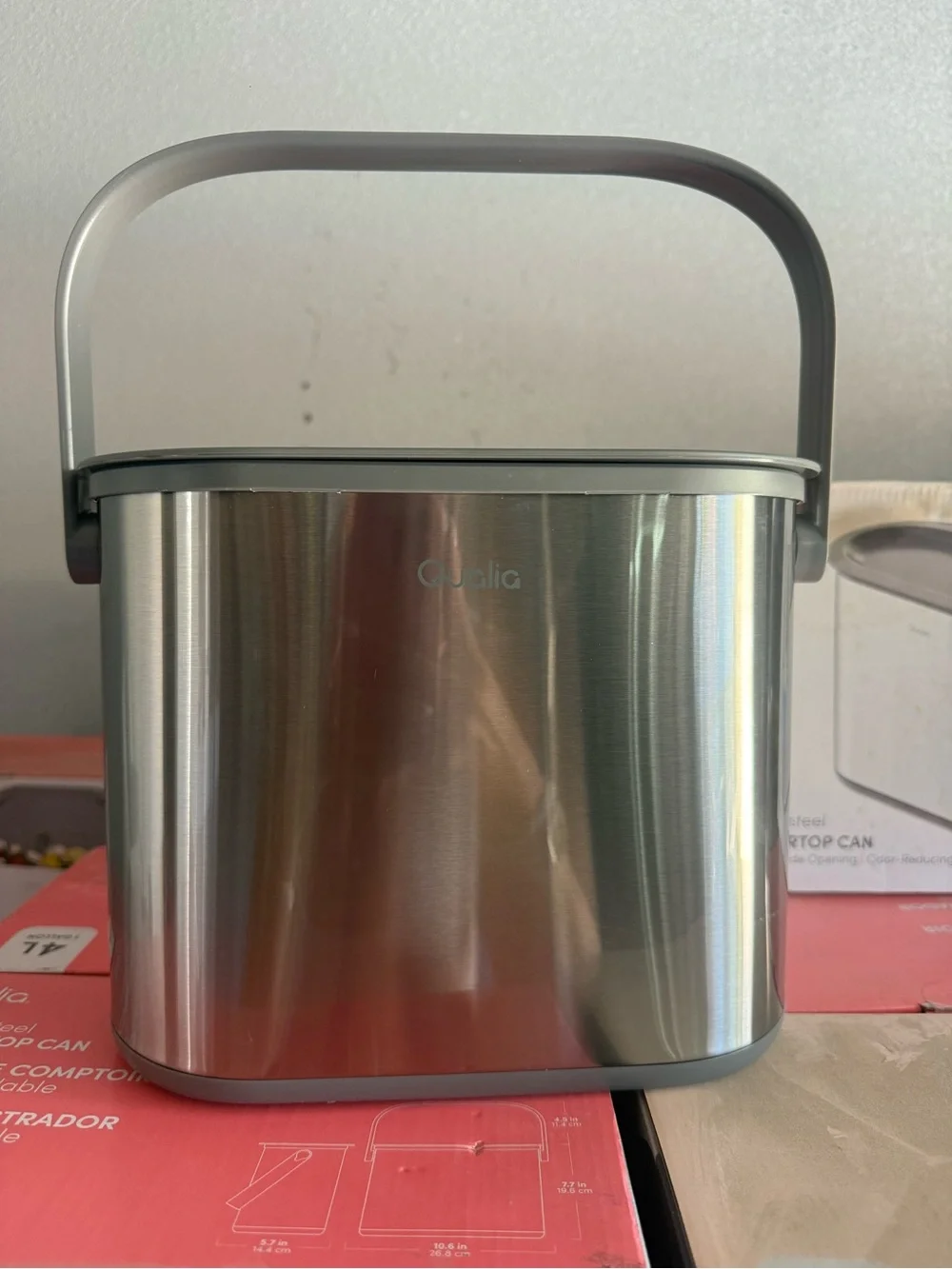 Stainless Steel 4L Countertop Canister — Brushed Silver